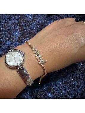 Guess Gold Chain Bracelet with Red Accent